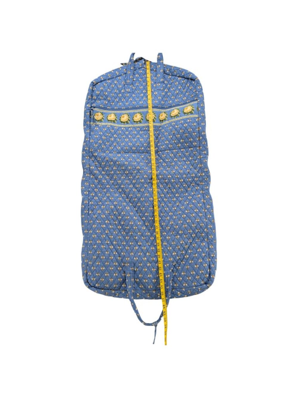 Vtg Vera Bradley Garment Bag Blue Yellow Rose Bumble Bee Print Quilted Cotton - Picture 7 of 13